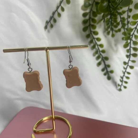 ⭐️❤️ FREE Bear Drink Boba Cute Coffee Animal Drop Girly Chic Glam Artsy Earrings - Picture 2 of 8